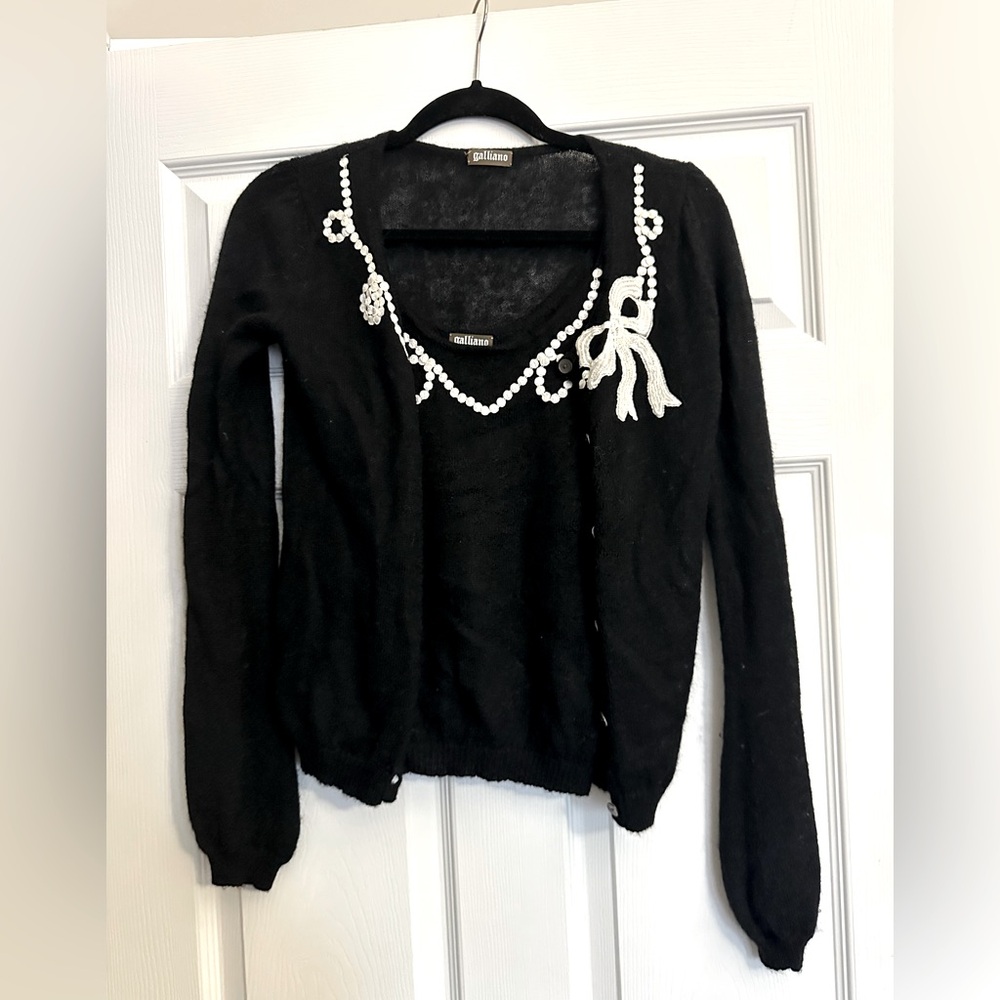 Galliano top and cardigan set